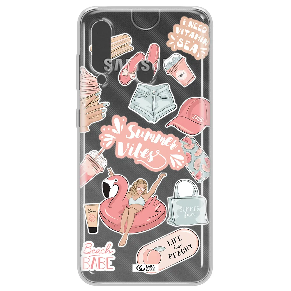 Summer Vibes Sticker Samsung A60 Clear TPU Case