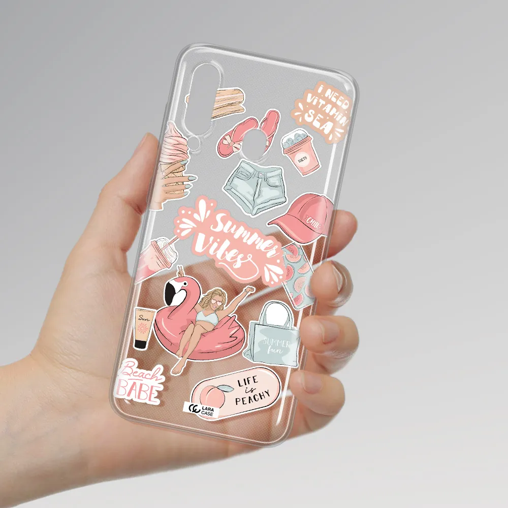 Summer Vibes Sticker Samsung A60 Clear TPU Case