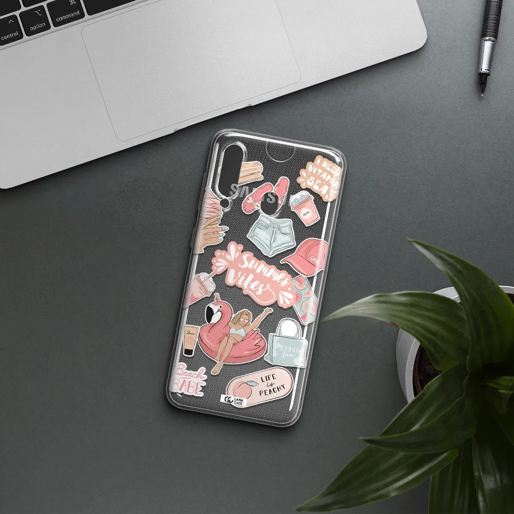 Summer Vibes Sticker Samsung A60 Clear TPU Case