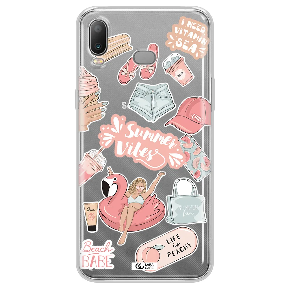 Summer Vibes Sticker Samsung A6S Clear TPU Case