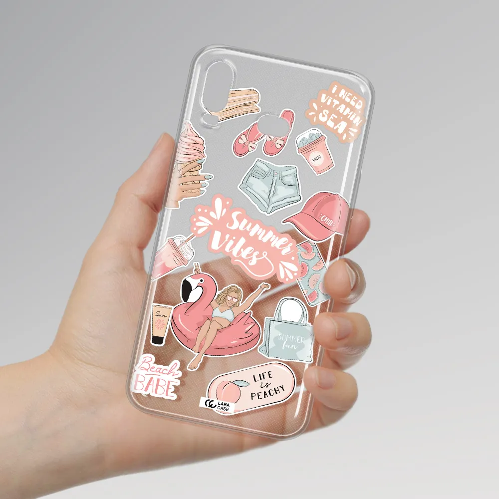 Summer Vibes Sticker Samsung A6S Clear TPU Case