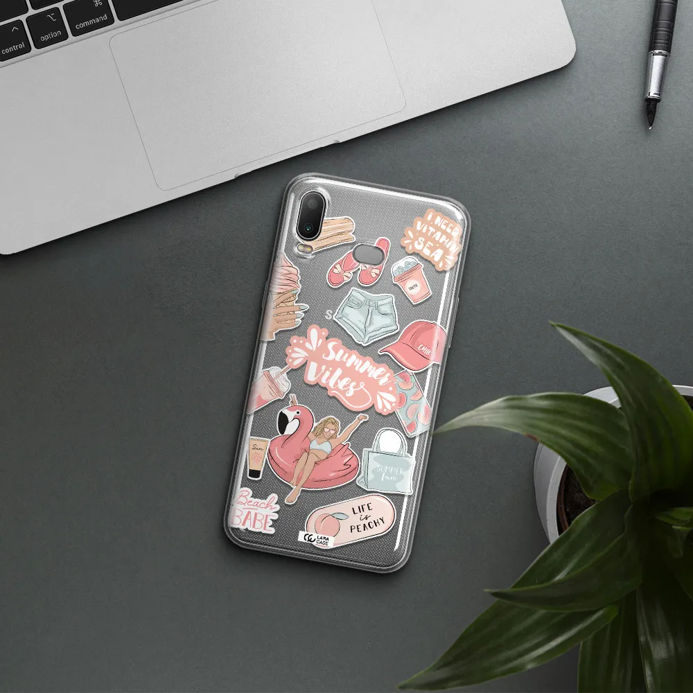 Summer Vibes Sticker Samsung A6S Clear TPU Case