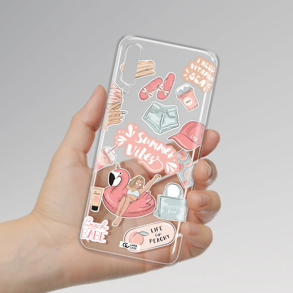 Summer Vibes Sticker Samsung A70 Clear TPU Case