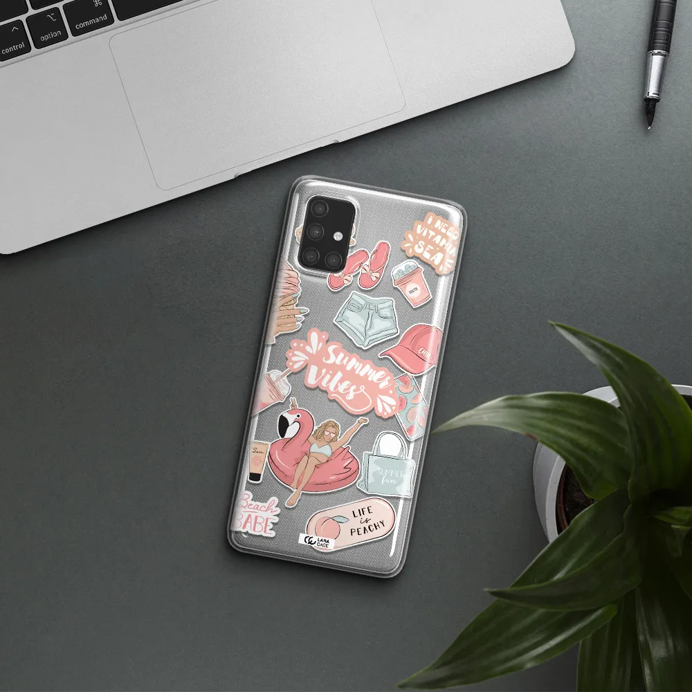 Summer Vibes Sticker Samsung A71 Clear TPU Case