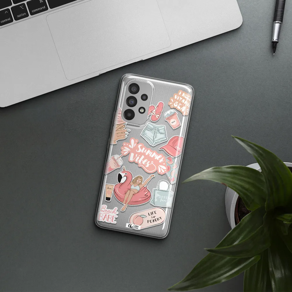 Summer Vibes Sticker Samsung A73 Clear TPU Case