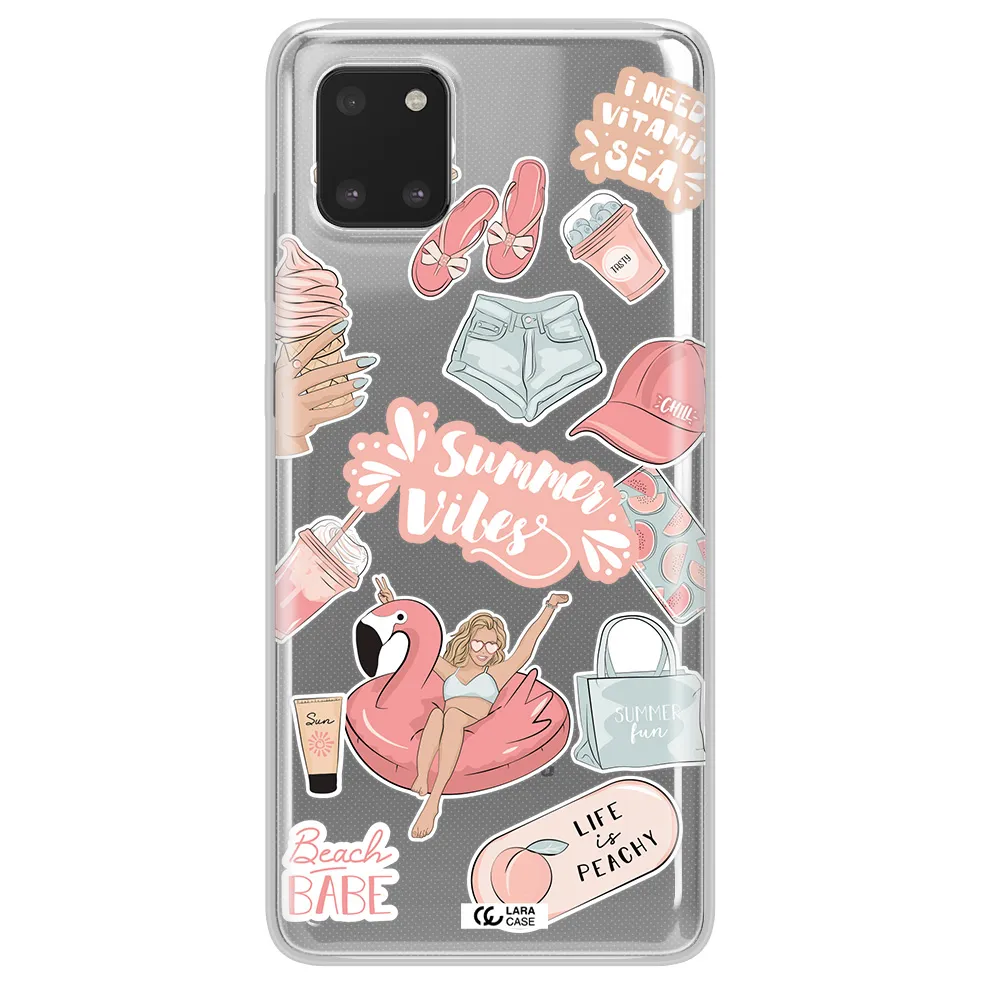 Summer Vibes Sticker Samsung A81 Clear TPU Case