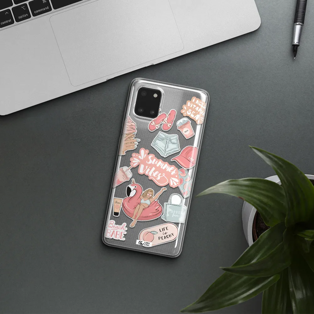 Summer Vibes Sticker Samsung A81 Clear TPU Case