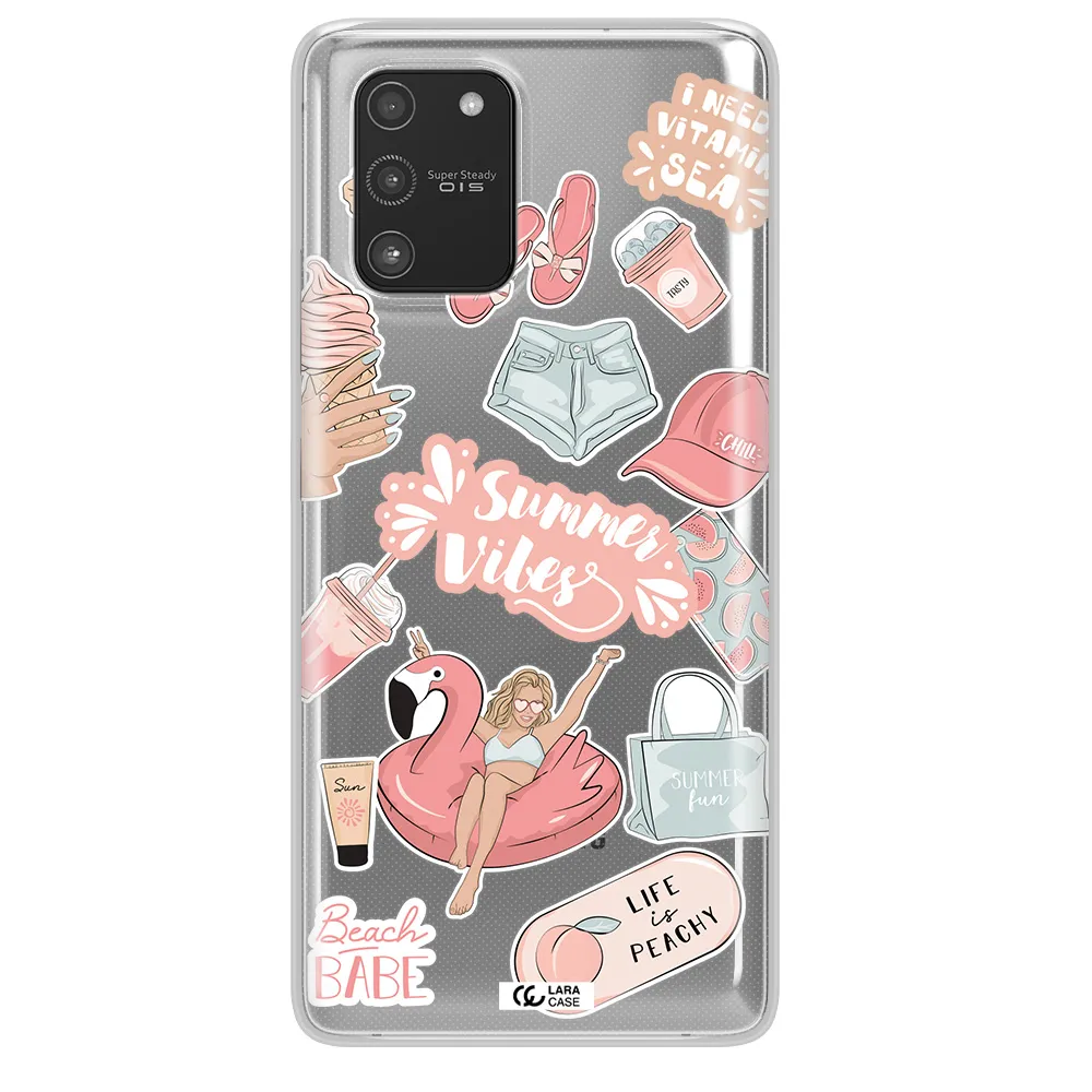 Summer Vibes Sticker Samsung A91 Clear TPU Case