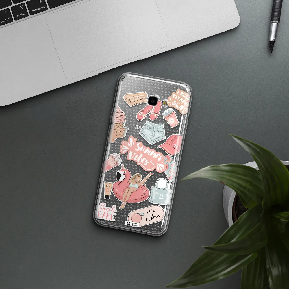 Summer Vibes Sticker Samsung J4 Plus Clear TPU Case