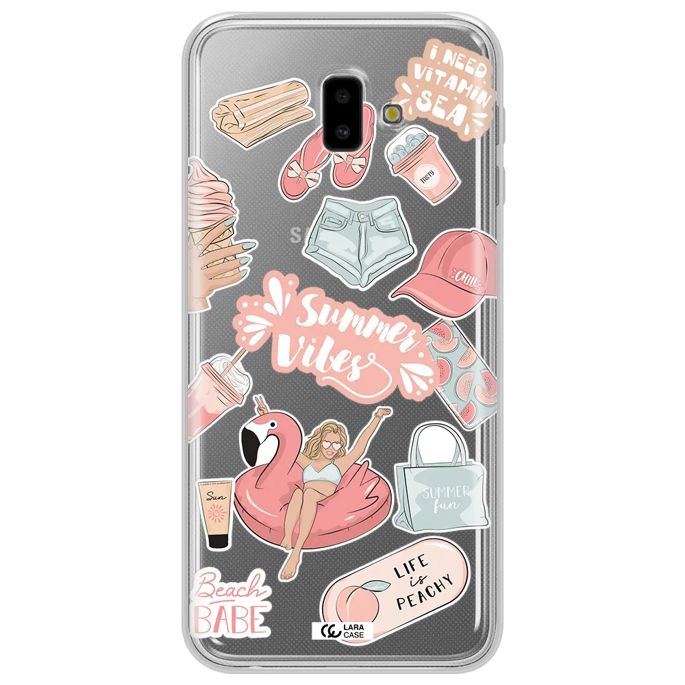 Summer Vibes Sticker Samsung J6 Plus Clear TPU Case