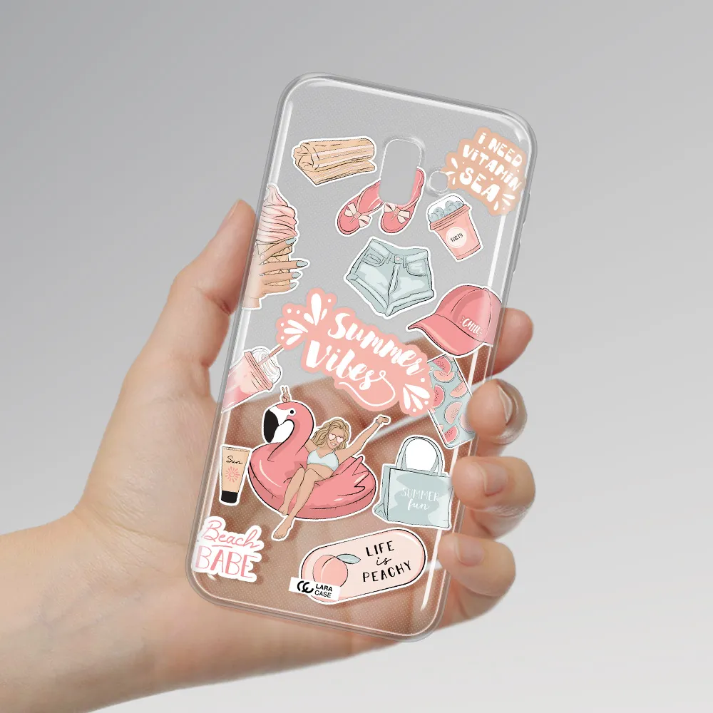 Summer Vibes Sticker Samsung J6 Plus Clear TPU Case