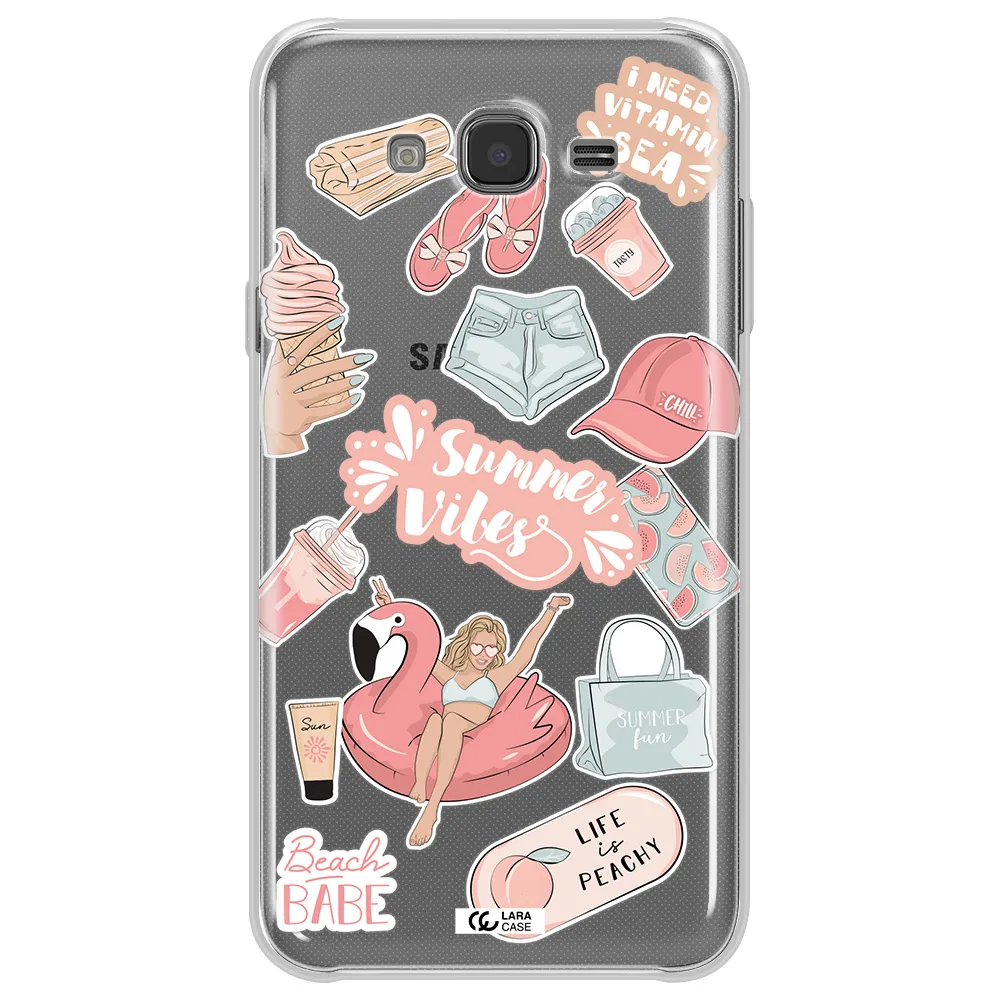 Summer Vibes Sticker Samsung J7 Core Clear TPU Case