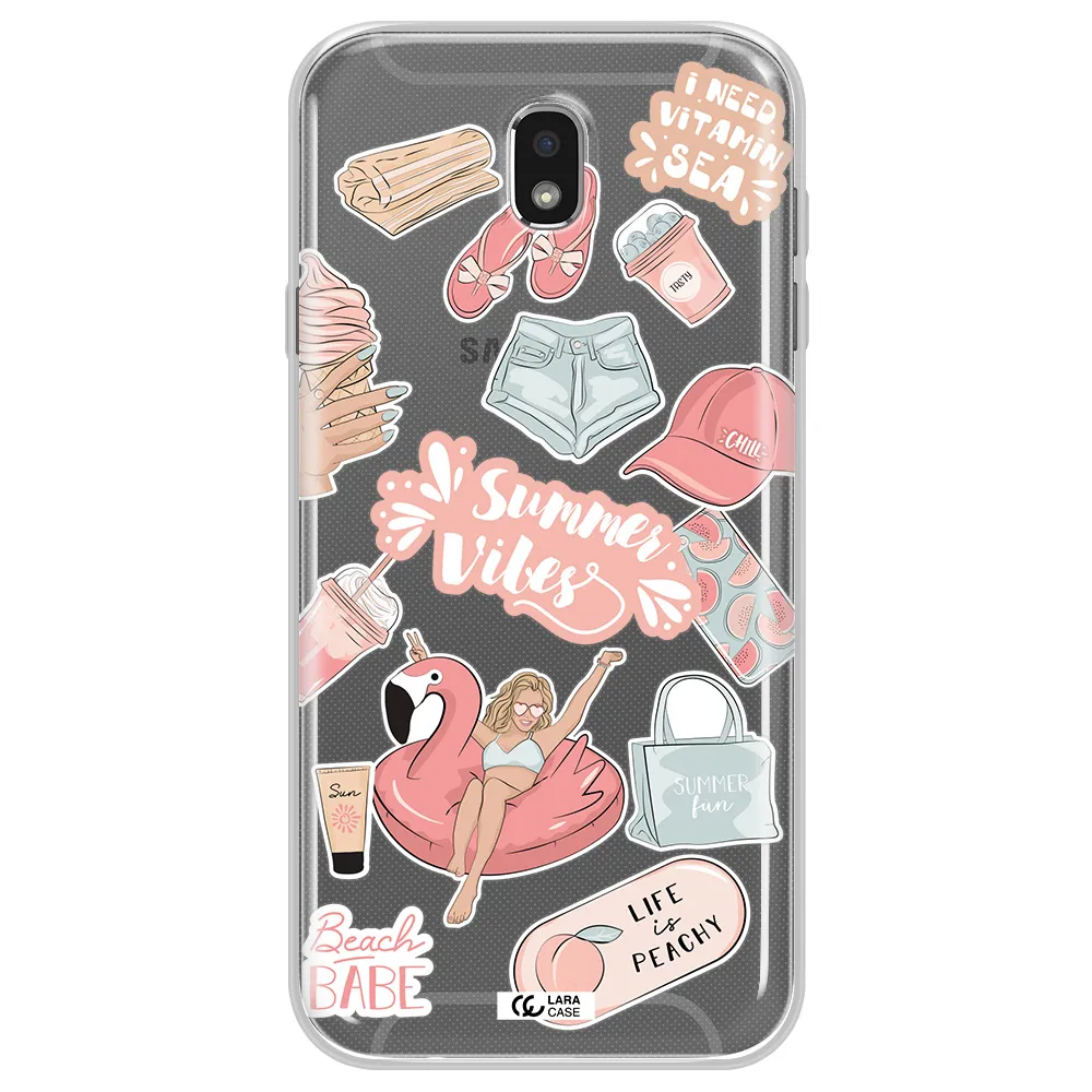 Summer Vibes Sticker Samsung J7 Pro Clear TPU Case