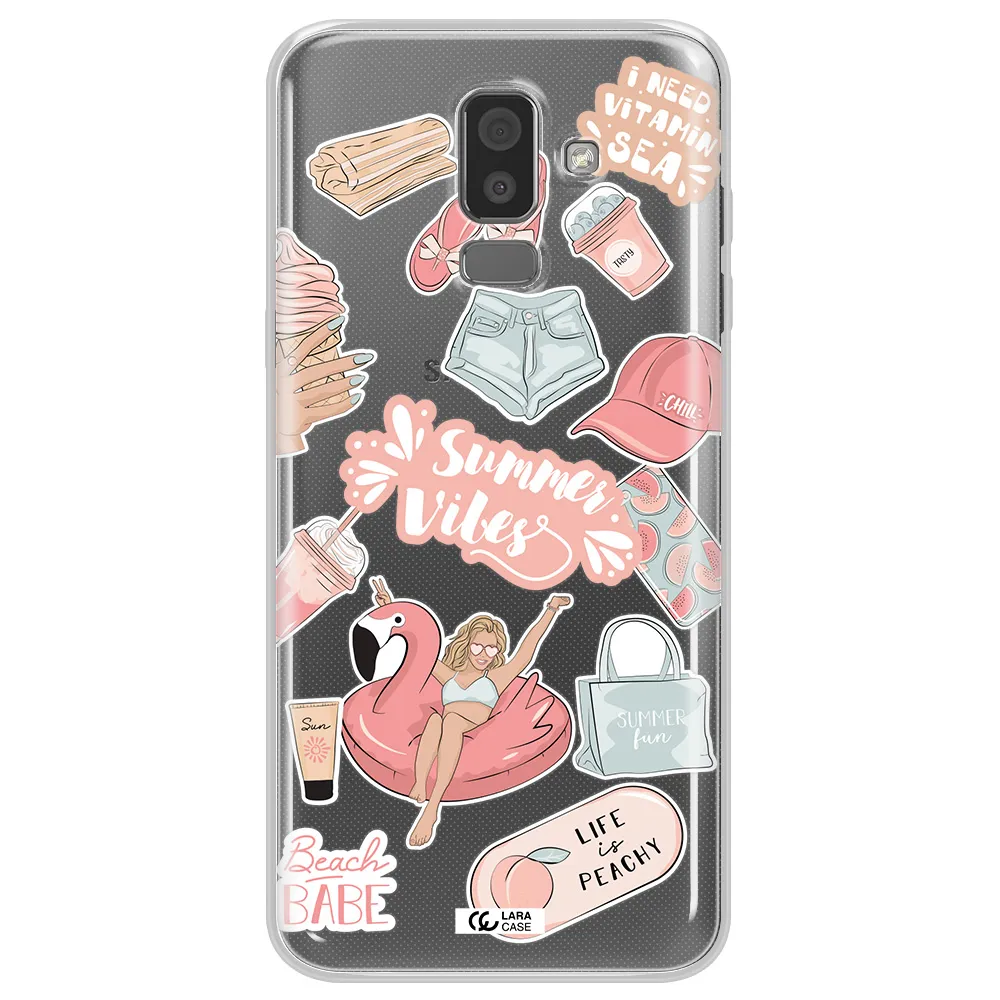 Summer Vibes Sticker Samsung J8 Clear TPU Case
