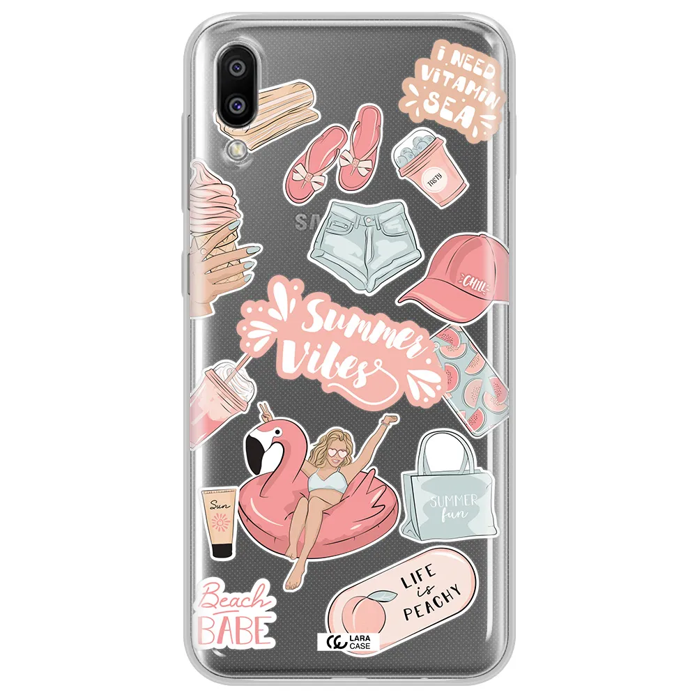 Summer Vibes Sticker Samsung M10 Clear TPU Case