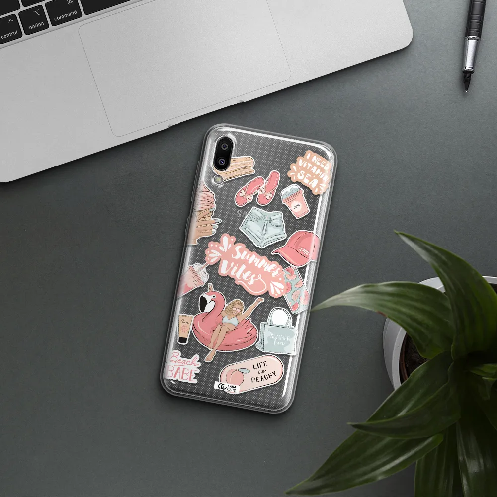 Summer Vibes Sticker Samsung M10 Clear TPU Case