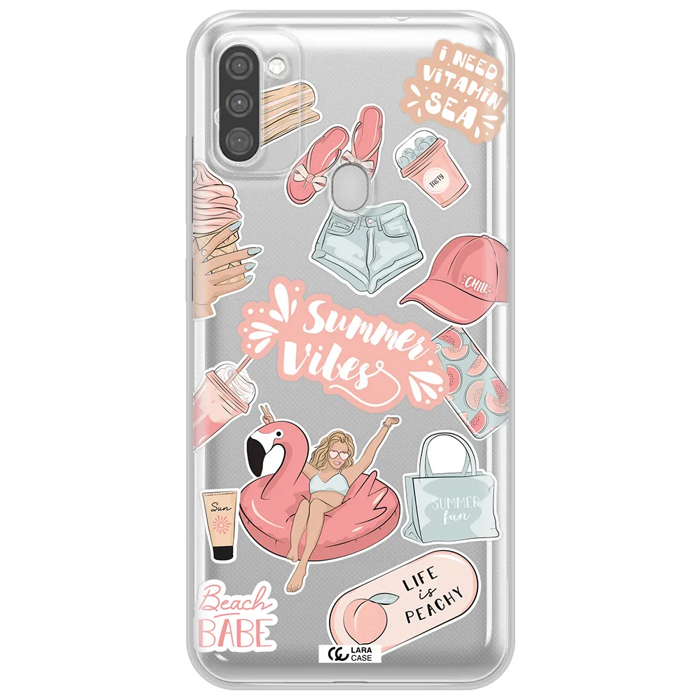 Summer Vibes Sticker Samsung M11 Clear TPU Case