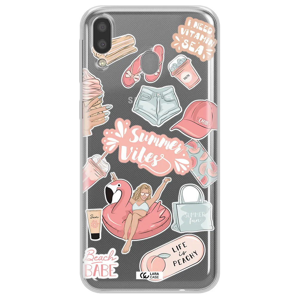 Summer Vibes Sticker Samsung M20 Clear TPU Case