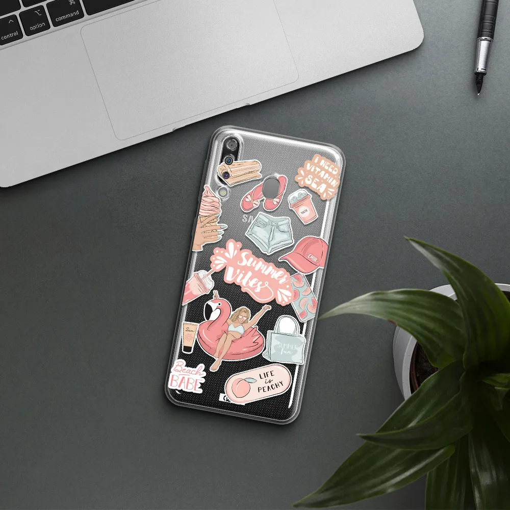 Summer Vibes Sticker Samsung M30 Clear TPU Case