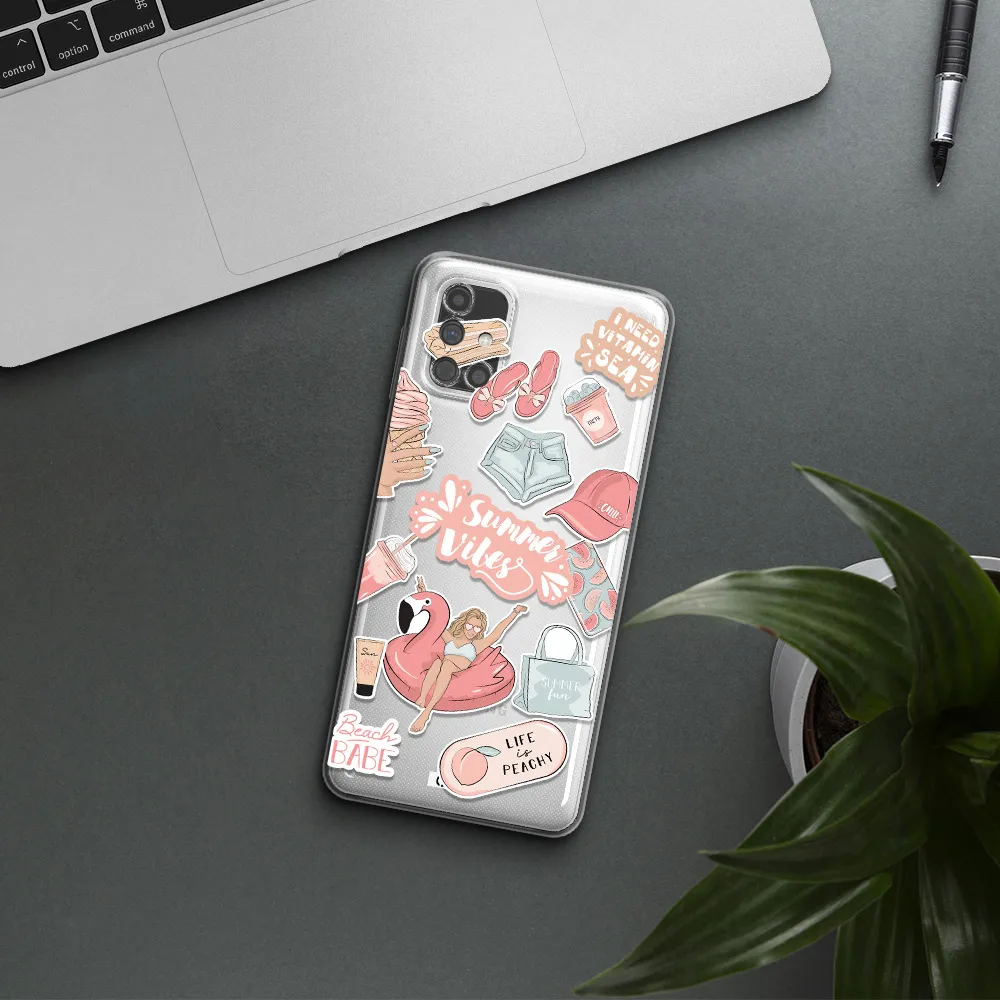 Summer Vibes Sticker Samsung M51 Clear TPU Case