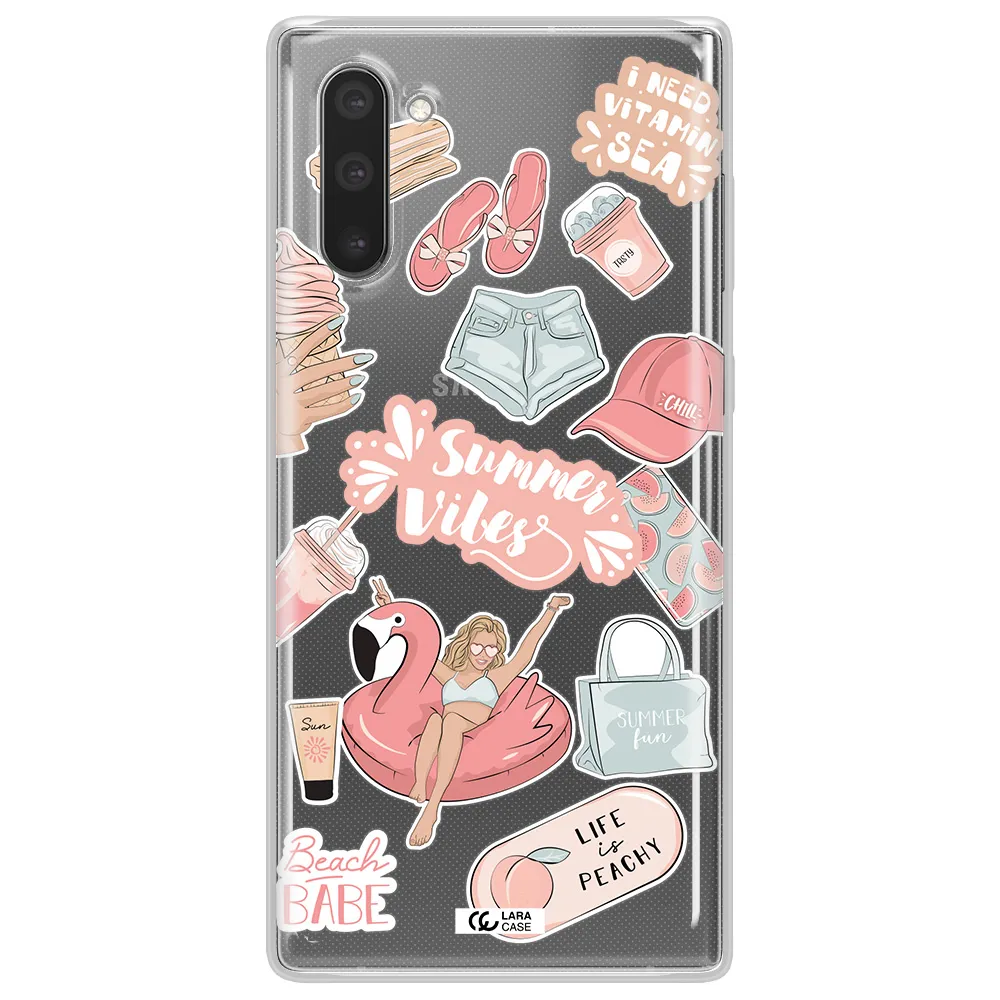 Summer Vibes Sticker Samsung Note 10 Clear TPU Case
