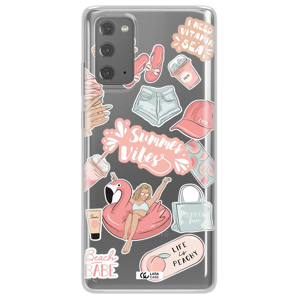 Summer Vibes Sticker Samsung Note 20 Clear TPU Case