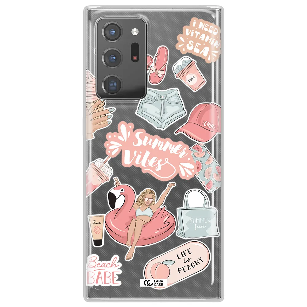 Summer Vibes Sticker Samsung Note 20 Ultra Clear TPU Case
