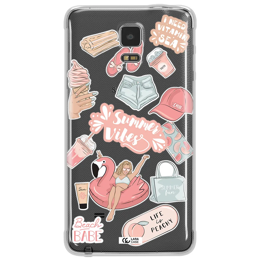 Summer Vibes Sticker Samsung Note 4 Clear TPU Case