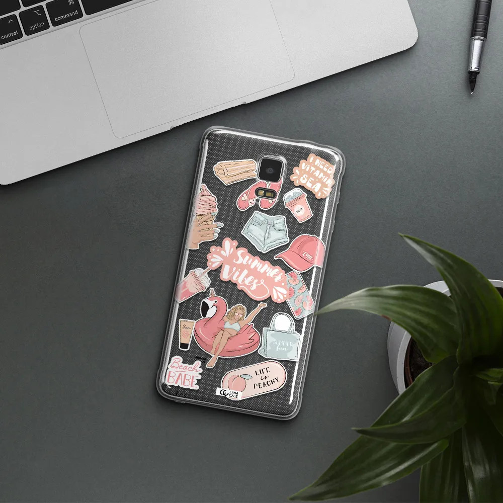 Summer Vibes Sticker Samsung Note 4 Clear TPU Case