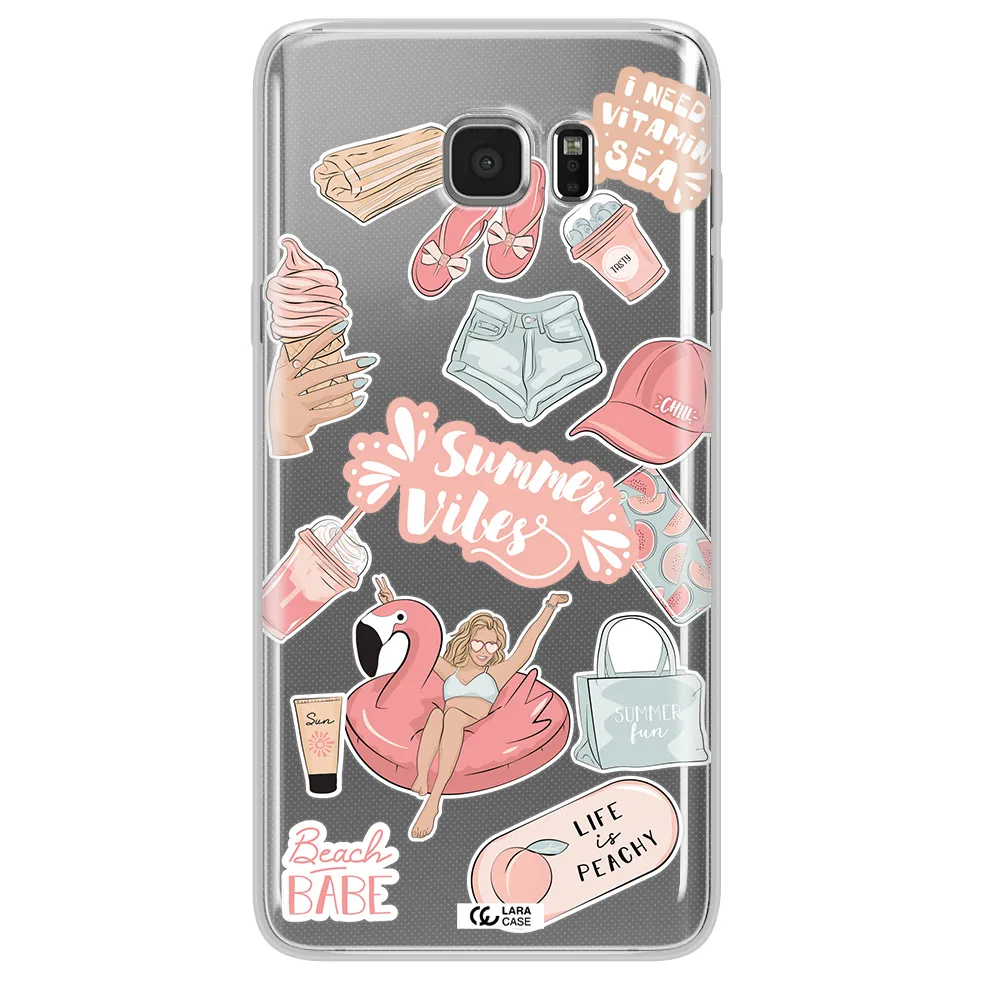Summer Vibes Sticker Samsung Note 5 Clear TPU Case