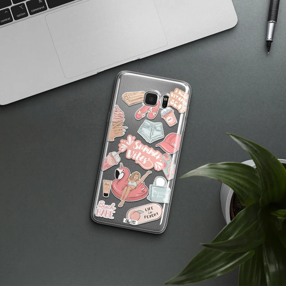 Summer Vibes Sticker Samsung Note 5 Clear TPU Case