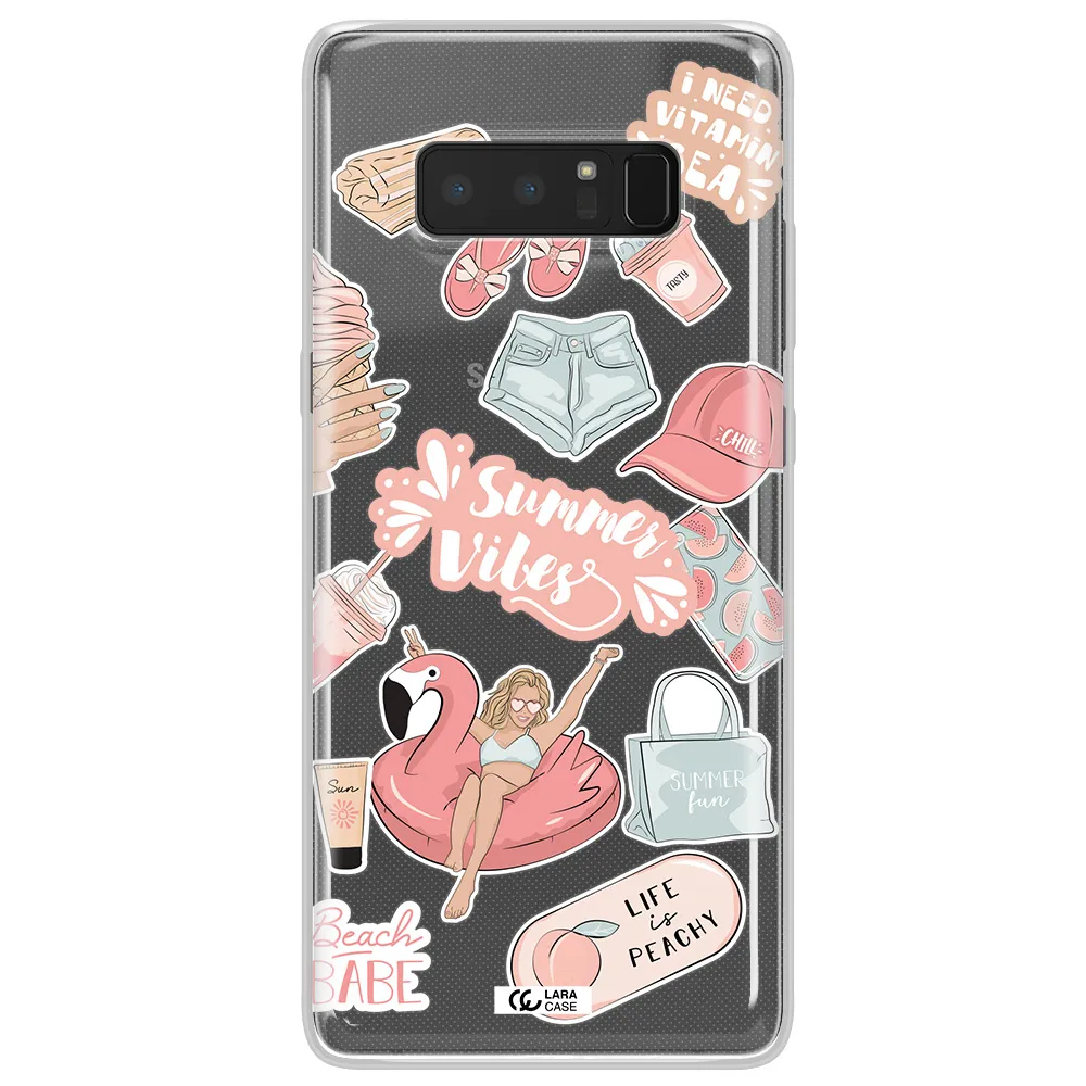 Summer Vibes Sticker Samsung Note 8 Clear TPU Case