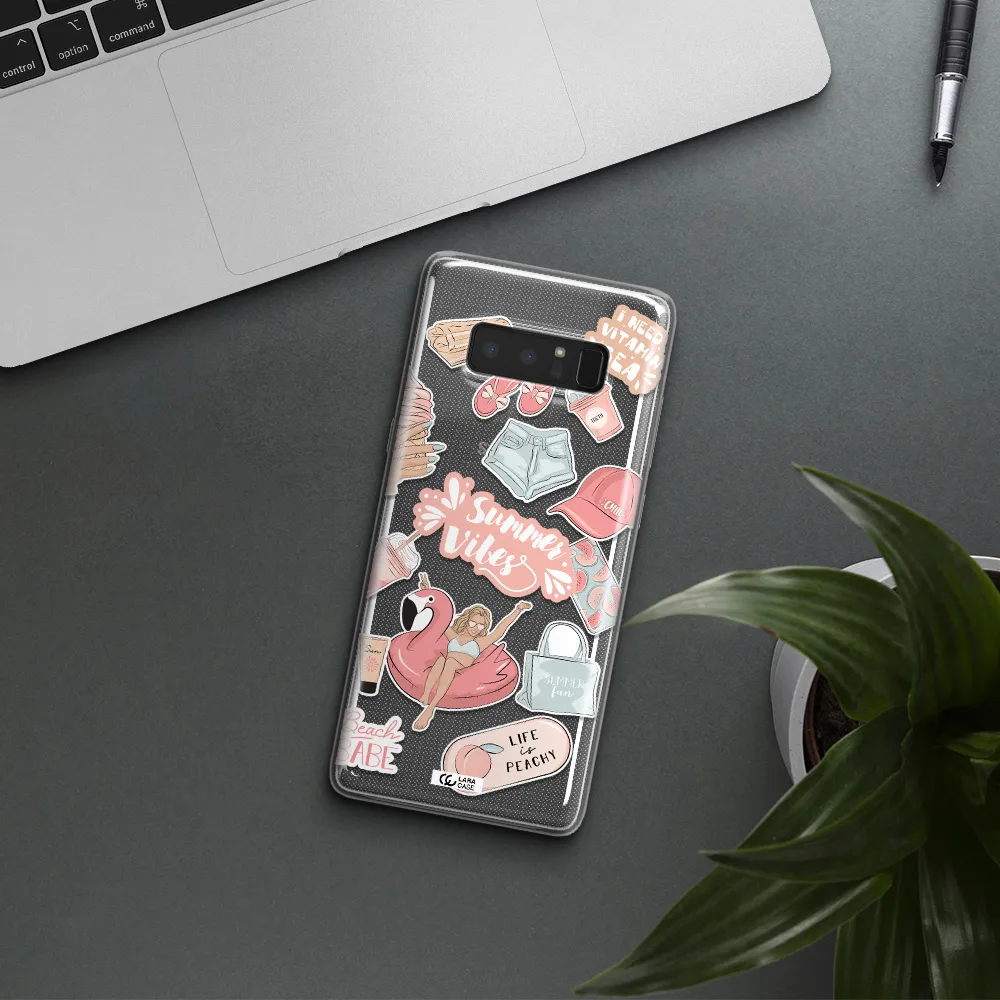 Summer Vibes Sticker Samsung Note 8 Clear TPU Case