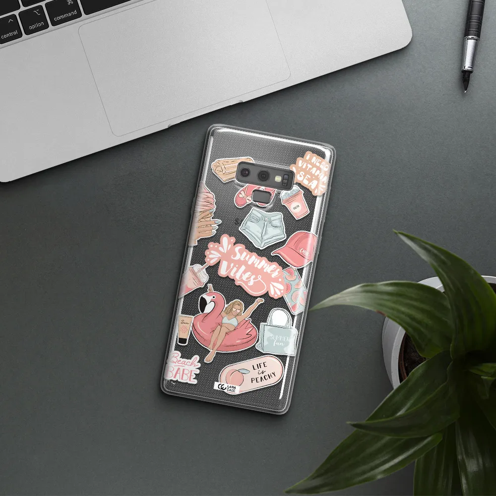 Summer Vibes Sticker Samsung Note 9 Clear TPU Case