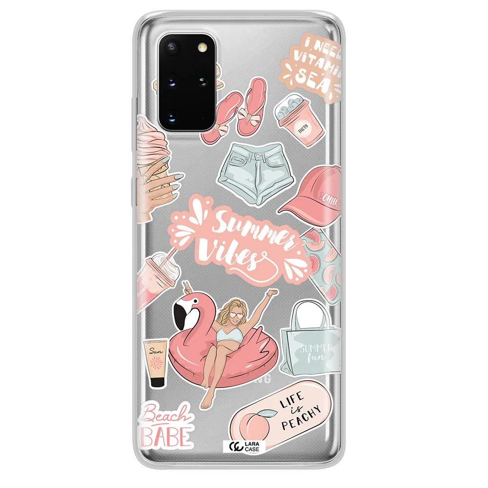 Summer Vibes Sticker Samsung S 20 Plus Clear TPU Case