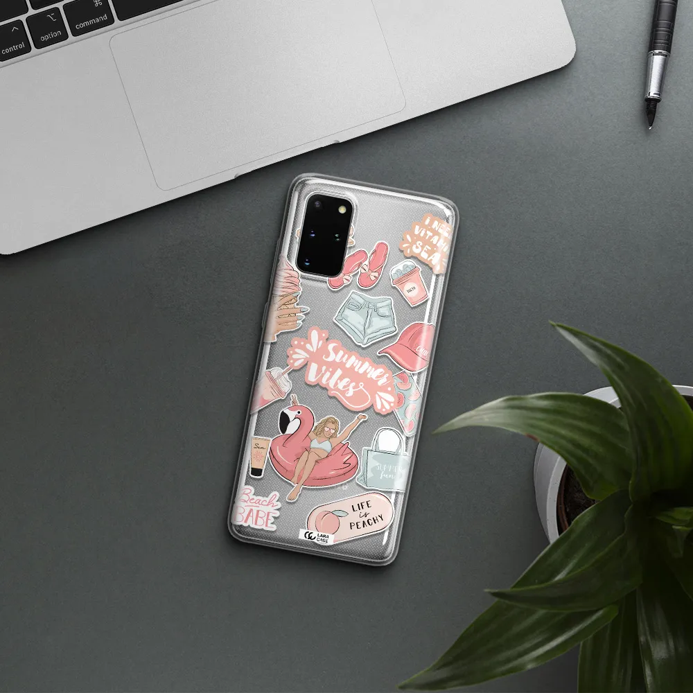 Summer Vibes Sticker Samsung S 20 Plus Clear TPU Case