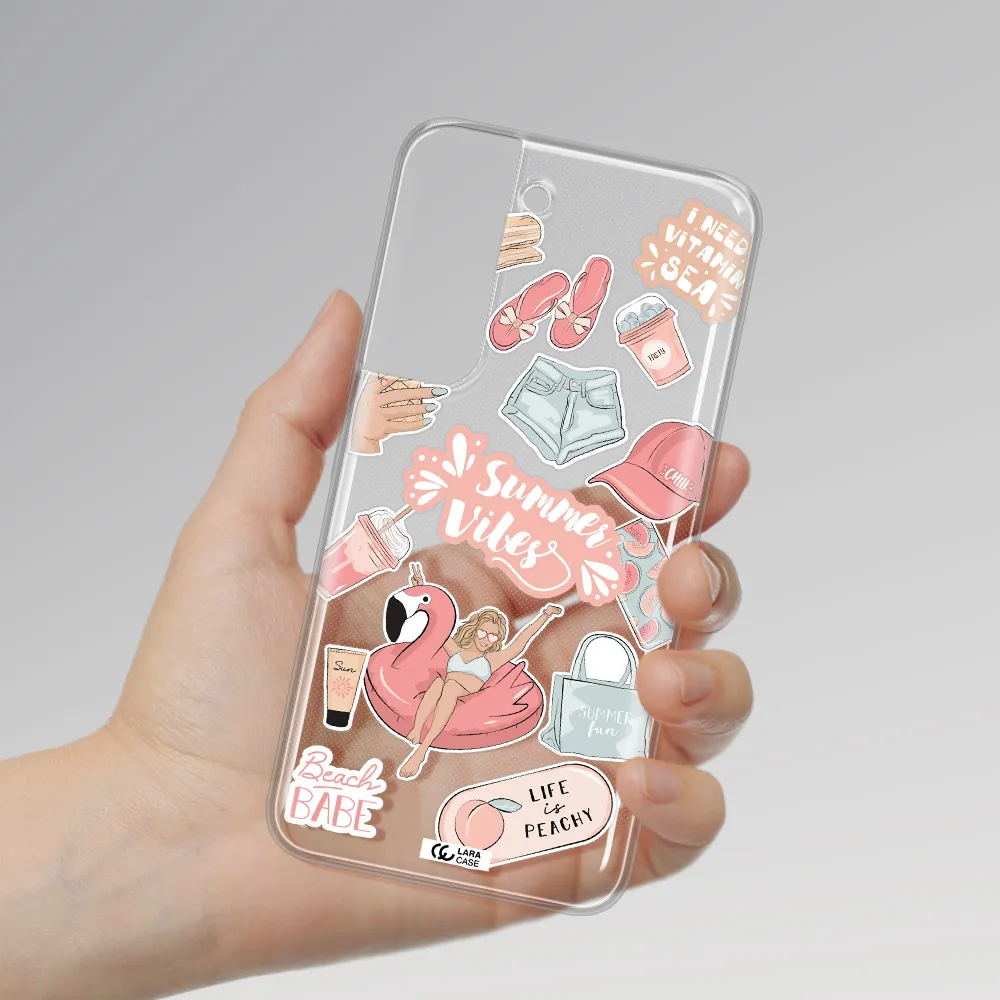 Summer Vibes Sticker Samsung S 22 Plus Clear TPU Case