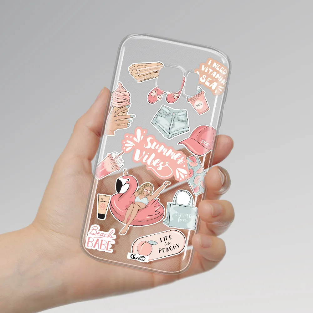 Summer Vibes Sticker Samsung S 7 Clear TPU Case