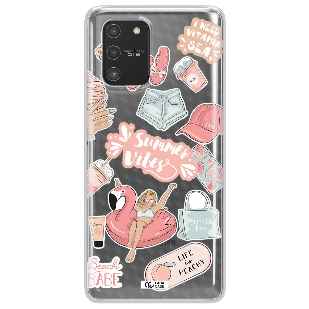 Summer Vibes Sticker Samsung S10 Lite Clear TPU Case