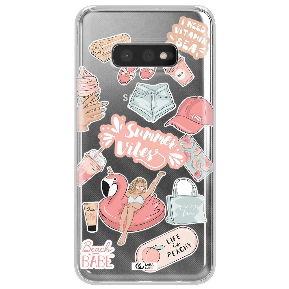 Summer Vibes Sticker Samsung S10e Clear TPU Case