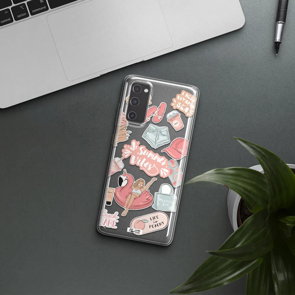 Summer Vibes Sticker Samsung S20 Fe Clear TPU Case