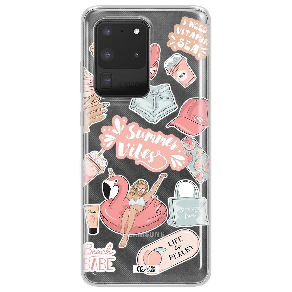 Summer Vibes Sticker Samsung S20 Ultra Clear TPU Case