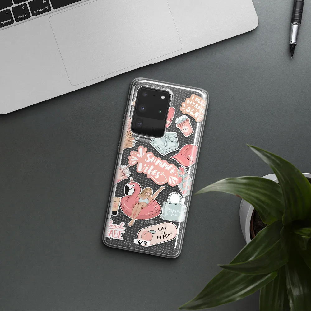 Summer Vibes Sticker Samsung S20 Ultra Clear TPU Case