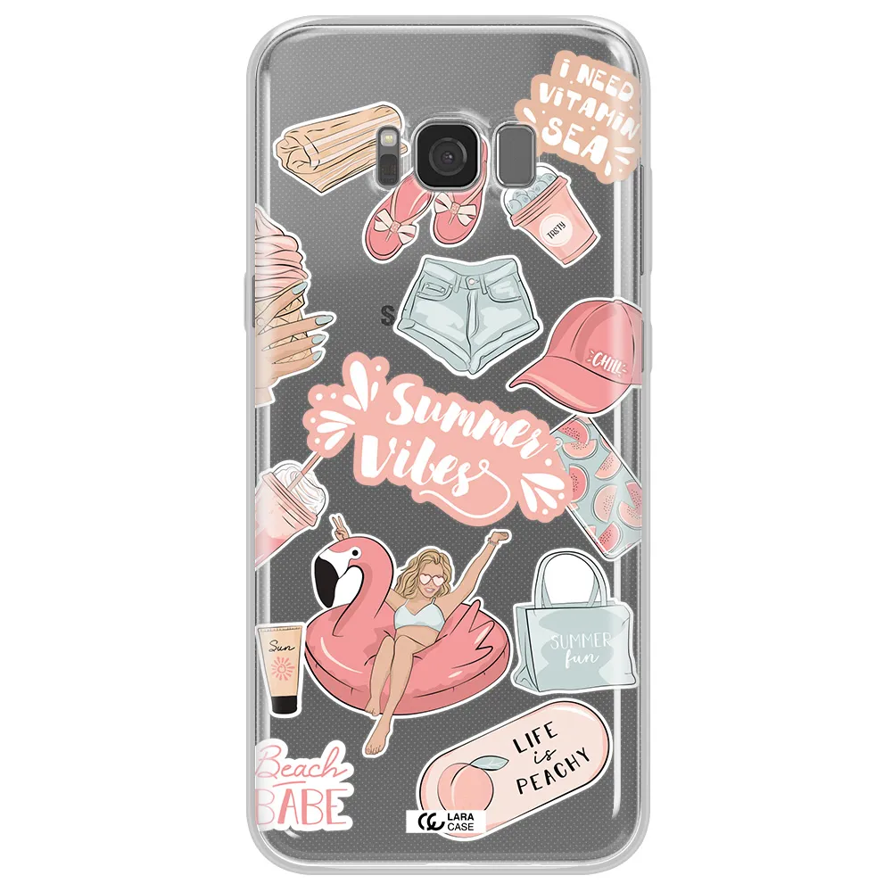 Summer Vibes Sticker Samsung S8 Plus Clear TPU Case