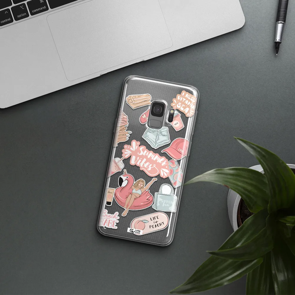 Summer Vibes Sticker Samsung S9 Clear TPU Case