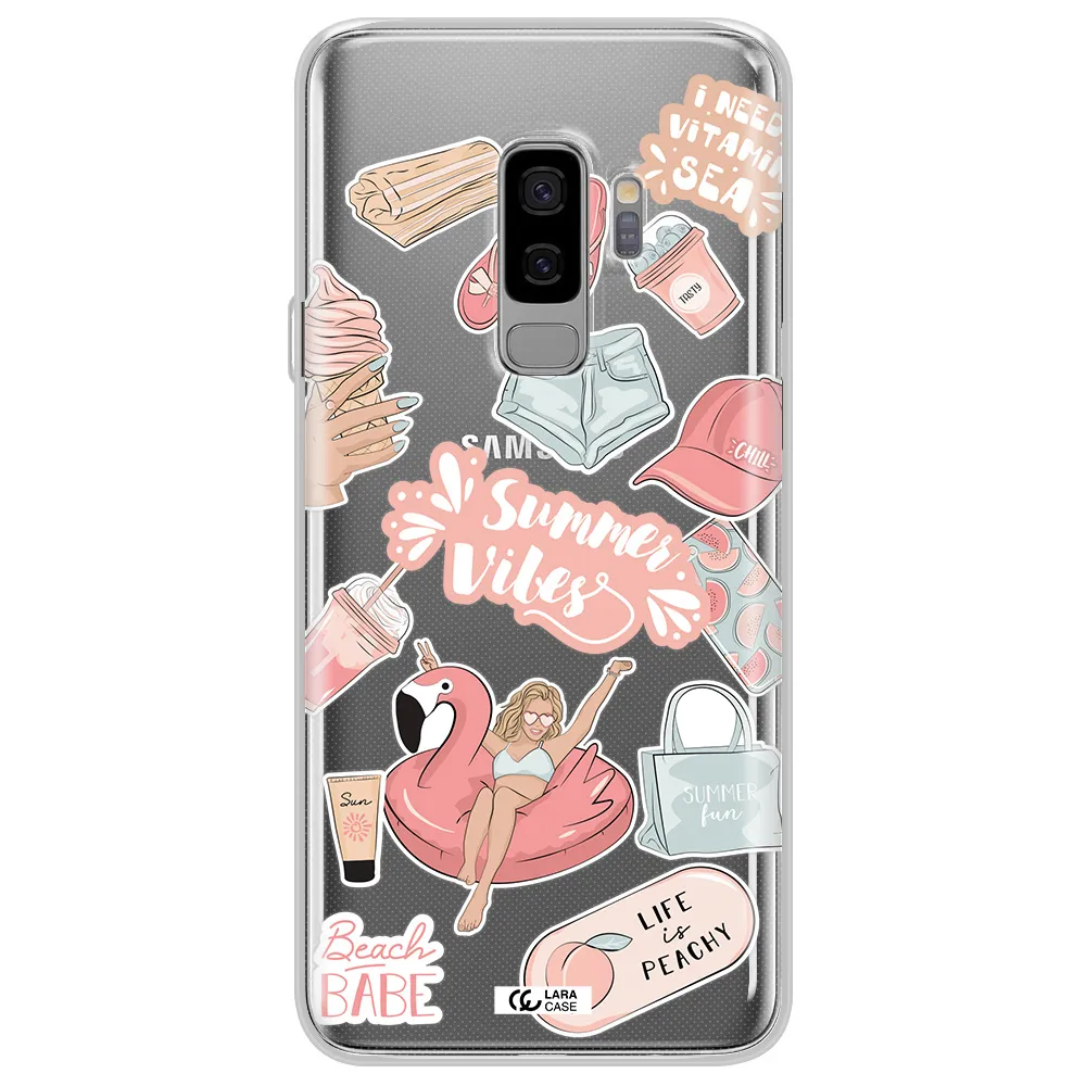 Summer Vibes Sticker Samsung S9 Plus Clear TPU Case