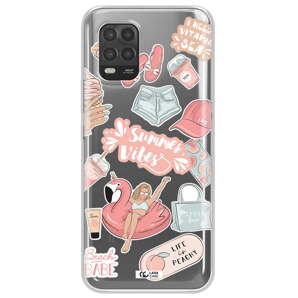 Summer Vibes Sticker Xiaomi Mi 10 Lite Clear TPU Case