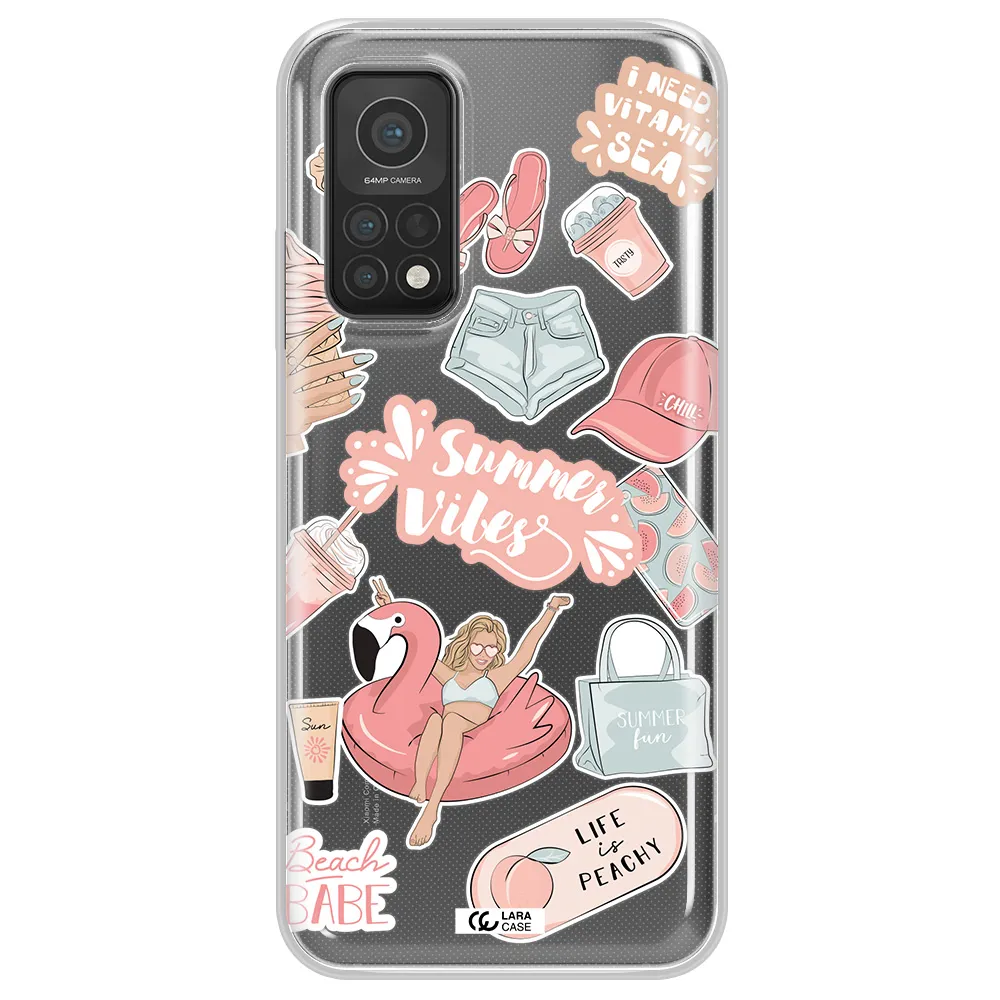 Summer Vibes Sticker Xiaomi Mi 10T Clear TPU Case