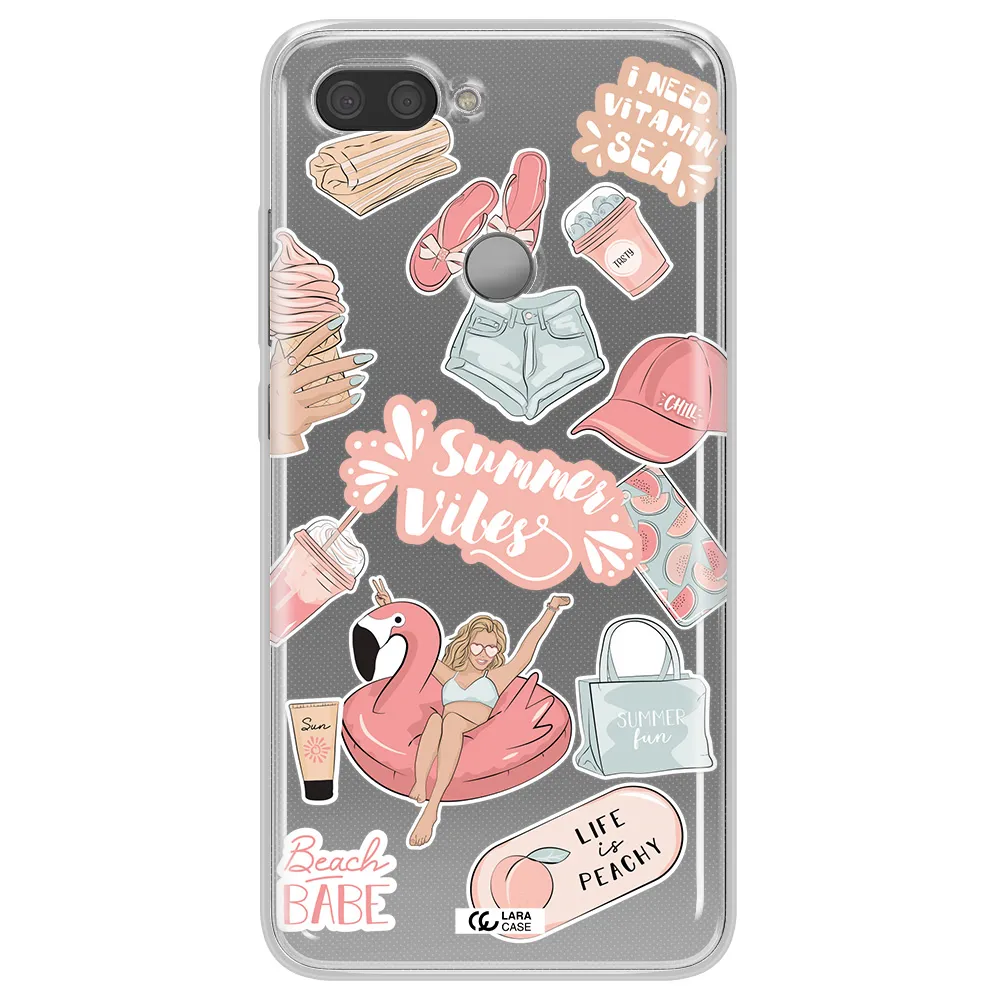 Summer Vibes Sticker Xiaomi Mi 8 Lite Clear TPU Case