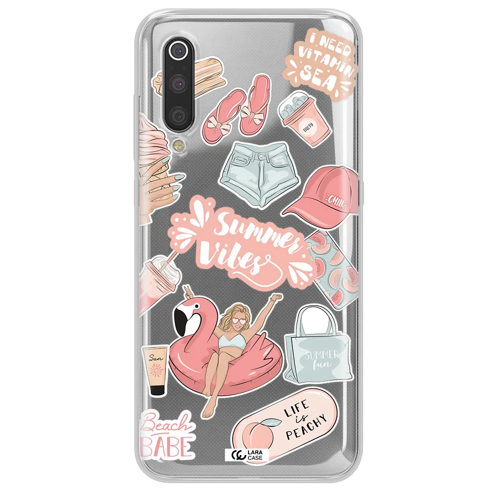 Summer Vibes Sticker Xiaomi Mi 9 Clear TPU Case